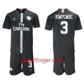 Paris Saint Germain Fodboldtrøjer Kimpembe 3 Jodan Sort Børn 3. sæt 2018/19 Kort ærmer